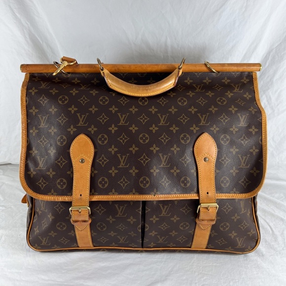 LOUIS VUITTON Sac Chasse Hunting Brown Canvas Monogram Travel Bag M41140 - Picture 9 of 17